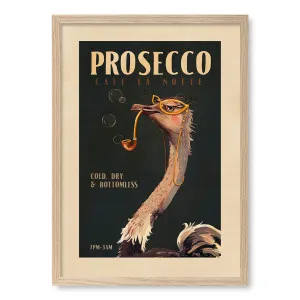 Prosecco Ostrich Bar Framed Art Print by Profile Australia, a Prints for sale on Style Sourcebook