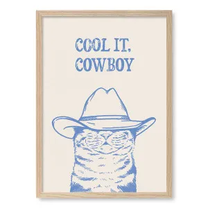 Cool It Cowboy Blue Cat Framed Art Print by Tara Royle by Profile Australia, a Prints for sale on Style Sourcebook