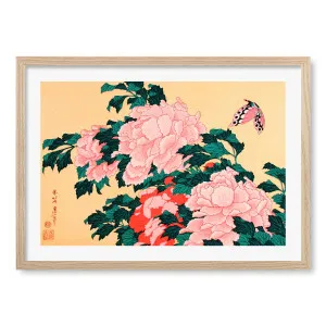 The Peonies and Blossom Framed Art Print by Hokusai by Profile Australia, a Prints for sale on Style Sourcebook