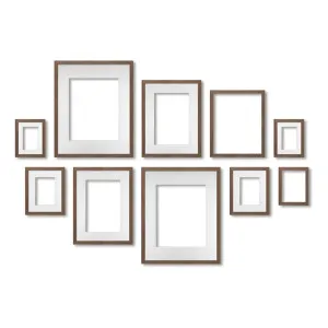 10 Piece Chestnut Split Symmetry Gallery Wall Frame Set by Profile Australia, a Picture Frames for sale on Style Sourcebook