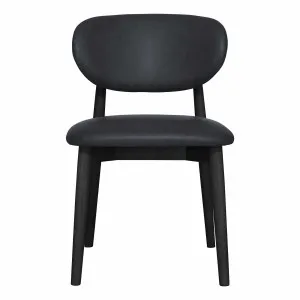 Malfa Dining Chair in Leather Black /  Black by OZ Design, a Dining Chairs for sale on Style Sourcebook
