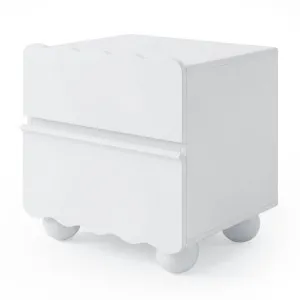 Noir Wave 2 Drawer Bedside Table in White by Luxo Furniture, a Bedside Tables for sale on Style Sourcebook