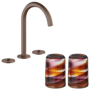 Fantini Venezia by Venini Amethyst Amber Handle Basin Set - Matte Copper PVD VENBS704MCPVNCM by Fantini, a Kitchen Taps & Mixers for sale on Style Sourcebook