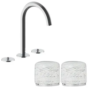 Fantini Venezia by Venini White Filigree Handle Basin Set - Chrome VENBS704CHRVNCP by Fantini, a Kitchen Taps & Mixers for sale on Style Sourcebook
