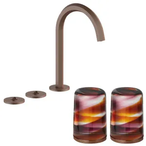 Fantini Venezia by Venini Amethyst Amber Handle Tall Basin Set - Matte Copper PVD VENBS705MCPVNCM by Fantini, a Kitchen Taps & Mixers for sale on Style Sourcebook