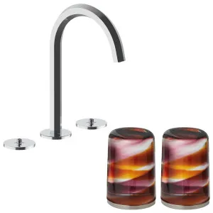 Fantini Venezia by Venini Amethyst Amber Handle Basin Set - Chrome VENBS704CHRVNCM by Fantini, a Kitchen Taps & Mixers for sale on Style Sourcebook