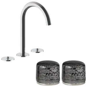 Fantini Venezia by Venini Black Filigree Handle Basin Set - Chrome VENBS704CHRVNCQ by Fantini, a Kitchen Taps & Mixers for sale on Style Sourcebook