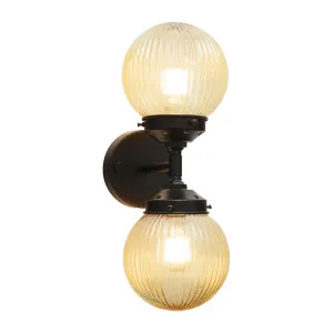 Dakota Reeded Glass Double Light Wall Sconce by Fat Shack Vintage, a Wall Lighting for sale on Style Sourcebook