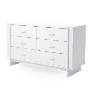 Nooki 6 Drawer Lowboy Dresser in White by Luxo Furniture, a Dressers & Chests of Drawers for sale on Style Sourcebook
