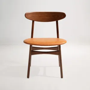 Oskar Dining Chair, Tan/Walnut, by Lounge Lovers by Lounge Lovers, a Dining Chairs for sale on Style Sourcebook