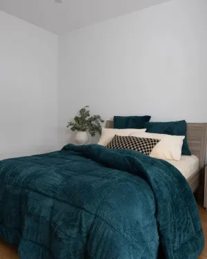 Deep Teal Snuggle Fleece Comforter Set by null, a Quilts & Bedspreads for sale on Style Sourcebook