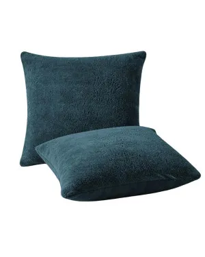 Deep Teal Snuggle Fleece European Pillowcase Pair by null, a Cushions, Decorative Pillows for sale on Style Sourcebook