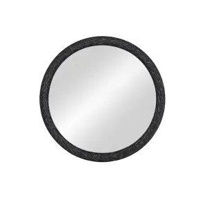 Icerish Round Black Wall Mirror 91cm by Luxe Mirrors, a Mirrors for sale on Style Sourcebook