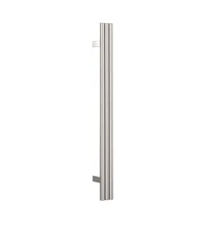Triple Tube Vertical Single Heated Towel Rail Polished Stainless Steel 90cm x 7.5cm by Luxe Mirrors, a Towel Rails for sale on Style Sourcebook