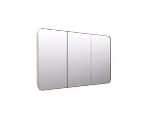 Callie Rectangle Mirror Cabinet Brushed Brass120cm x 80cm by Luxe Mirrors, a Vanity Mirrors for sale on Style Sourcebook
