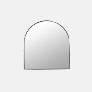 Brushed Nickel Arched Metal Frame Bathroom Mirror - 80cm x 76cm by Luxe Mirrors, a Vanity Mirrors for sale on Style Sourcebook