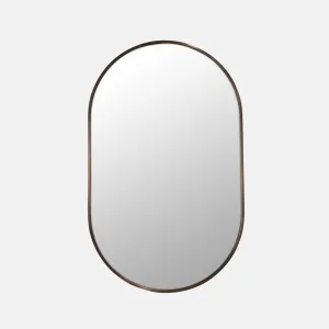 Antique Brass Pill Shape Bathroom Mirror - 90cm x 56 by Luxe Mirrors, a Vanity Mirrors for sale on Style Sourcebook