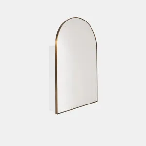 Amir Arch Mirror Cabinet Antique Brass 86cm x 56cm by Luxe Mirrors, a Vanity Mirrors for sale on Style Sourcebook