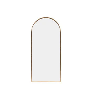 Archie Gold Arch Floor Mirror 219cm x 100cm by Luxe Mirrors, a Mirrors for sale on Style Sourcebook