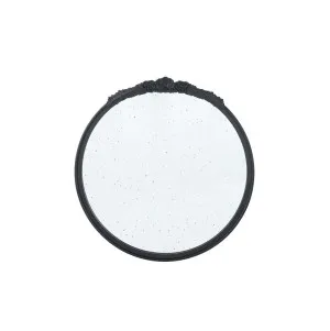 Hand-Carved Round Wall Mirror Black 74cm x 76.5cm by Luxe Mirrors, a Mirrors for sale on Style Sourcebook