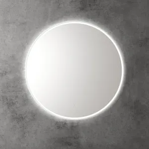 Touchless LED Round Mirror with Matt White Frame 90cm by Luxe Mirrors, a Vanity Mirrors for sale on Style Sourcebook