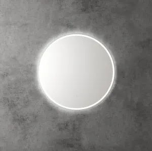 Touchless LED Round Mirror with Brushed Nickel Frame 70cm by Luxe Mirrors, a Vanity Mirrors for sale on Style Sourcebook