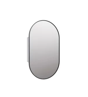 Anya Pill Shape Mirror Cabinet Black 96cm x 56cm by Luxe Mirrors, a Vanity Mirrors for sale on Style Sourcebook