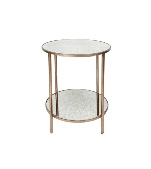 Mirrored Cocktail Side Table Antique Gold 65cm x 50cm by Luxe Mirrors, a Side Table for sale on Style Sourcebook
