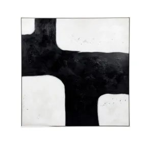 Black And White Canvas Oil Painting Large 140cm x 140cm by Luxe Mirrors, a Prints for sale on Style Sourcebook