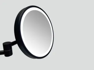 Illusion LED Mirror 5x Magnifier in Matt Black Frame - 203mm Dia by Luxe Mirrors, a Vanity Mirrors for sale on Style Sourcebook