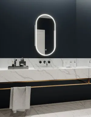 Capsule LED Mirrored Cabinet with Demister - 45cm x 90cm by Luxe Mirrors, a Illuminated Mirrors for sale on Style Sourcebook