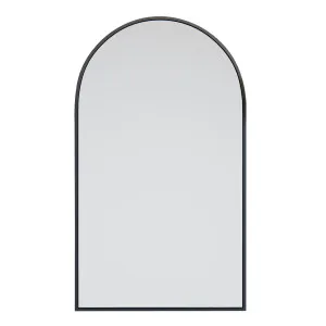 Black Arched Metal Frame Bathroom Mirror - 96cm x 56cm by Luxe Mirrors, a Vanity Mirrors for sale on Style Sourcebook