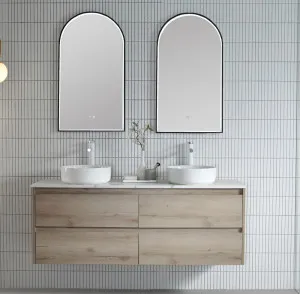 Black Framed Arch 500D LED Mirror 90cm x 50cm by Luxe Mirrors, a Vanity Mirrors for sale on Style Sourcebook