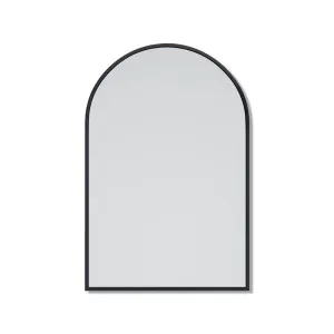 Arch Black Metal Frame Bathroom Mirror - 76cm x 50cm by Luxe Mirrors, a Vanity Mirrors for sale on Style Sourcebook