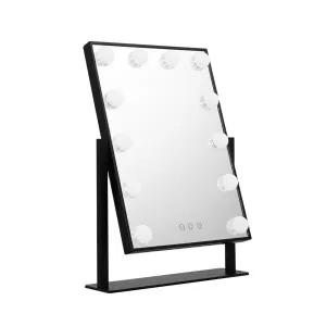 Freestanding Hollywood Make Up Mirror Black 30cm x 40cm by Luxe Mirrors, a Illuminated Mirrors for sale on Style Sourcebook