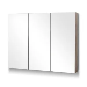 3 Door Mirrored Cabinet Wood Finish 90cm x 72cm by Luxe Mirrors, a Vanity Mirrors for sale on Style Sourcebook