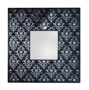 Jali Black Square Wall Mirror 100cm by Luxe Mirrors, a Mirrors for sale on Style Sourcebook