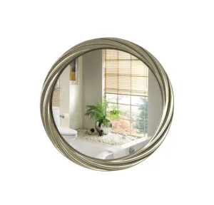 Silver French Style PU Frame Wall Mirror 80cm by Luxe Mirrors, a Mirrors for sale on Style Sourcebook
