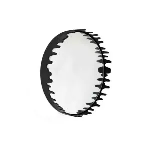 Black Round Iron Frame Wall Mirror 46cm by Luxe Mirrors, a Mirrors for sale on Style Sourcebook