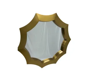 Scalloped Stainless Steel Frame Wall Mirror 91cm by Luxe Mirrors, a Mirrors for sale on Style Sourcebook