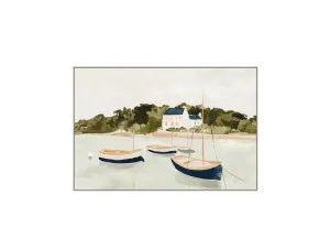 Sailboats on a Soft Shoreline Wall Art Canvas 120cm x 80cm by Luxe Mirrors, a Prints for sale on Style Sourcebook