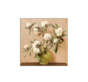 Garden Calm in Green Vase Wall Art Canvas 80cm x 80cm by Luxe Mirrors, a Prints for sale on Style Sourcebook