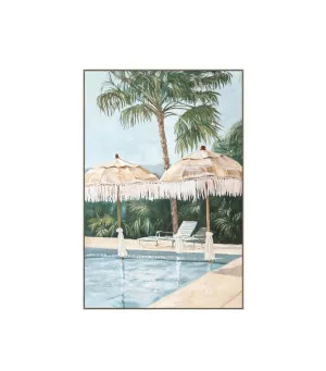 Tropical Poolside Escape Wall Art Canvas 120cm x 80cm by Luxe Mirrors, a Prints for sale on Style Sourcebook