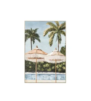 Under the Tropic Umbrellas Wall Art Canvas 80cm x 120cm by Luxe Mirrors, a Prints for sale on Style Sourcebook