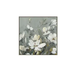 White Petals in Mist Wall Art Canvas 80cm x 80cm by Luxe Mirrors, a Prints for sale on Style Sourcebook