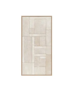 Hand-Painted Ivory Blocks II Wall Art Canvas 60cm x 120cm by Luxe Mirrors, a Prints for sale on Style Sourcebook