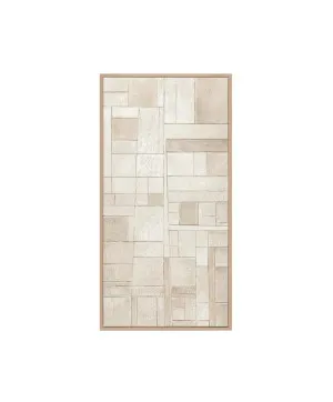 Hand-Painted Ivory Blocks I Wall Art Canvas 60cm x 120cm by Luxe Mirrors, a Prints for sale on Style Sourcebook
