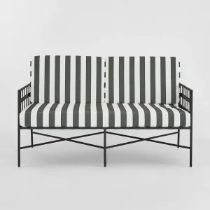 Sheffield Sofa Outdoor 2 Seater B/W Stripe Cushions by House of Walton, a Outdoor Sofas for sale on Style Sourcebook