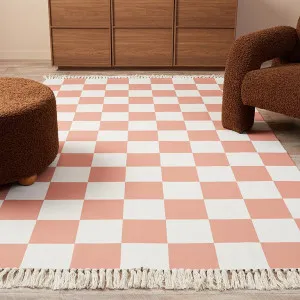 Kobie Checkerboard Rug - Rust - Mocka by Mocka., a Contemporary Rugs for sale on Style Sourcebook