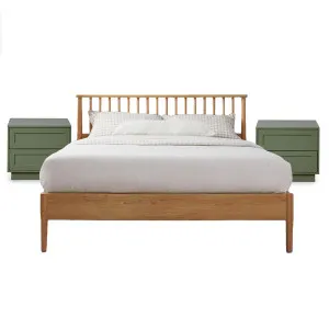 Napier Natural + Eros Green Three Piece Bedroom Set - Mocka by Mocka., a Beds & Bed Frames for sale on Style Sourcebook